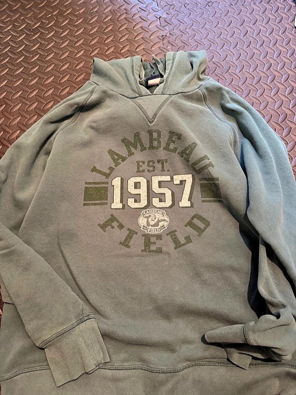 Lambeau Field Pullover Graphic Hoodie in Green Size Large